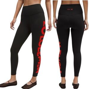 Lululemon X Disney Align High Rise Leggings Black w/Red Details 25” Sz 8 EUC